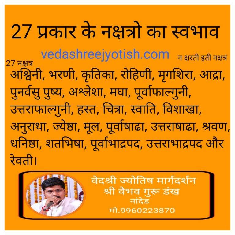 27 नक्षत्र Nakshatra