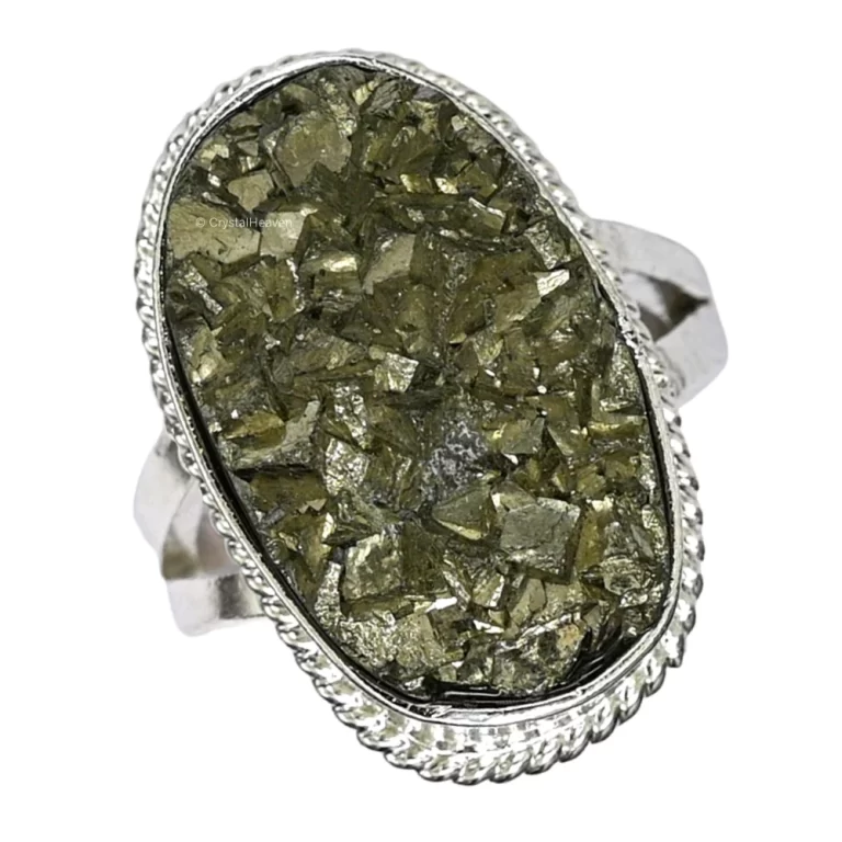 "Golden Pyrite Raw Stone Ring: Manifestation and Empowerment"