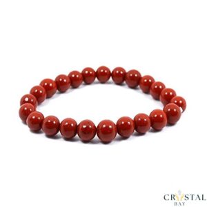 Red Jasper Bracelet – Natural Crystal Healing Energy Beads for Strength, Protection & Stability