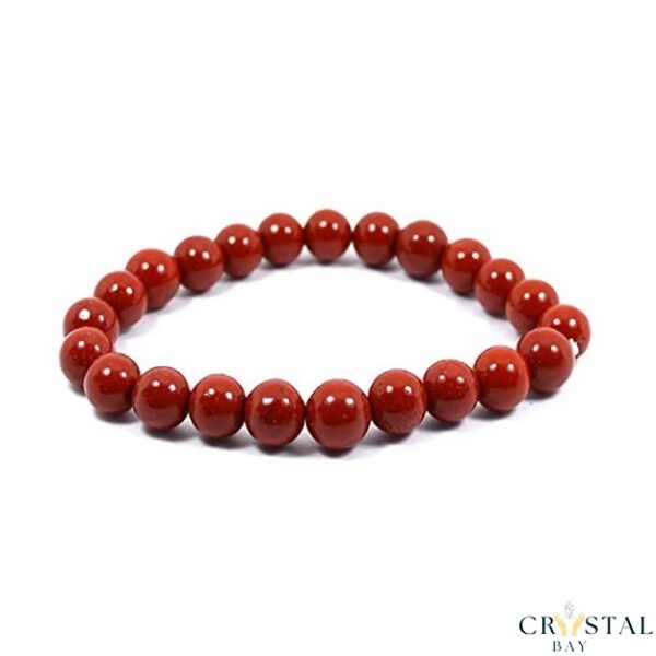 Red Jasper Bracelet – Natural Crystal Healing Energy Beads for Strength, Protection & Stability